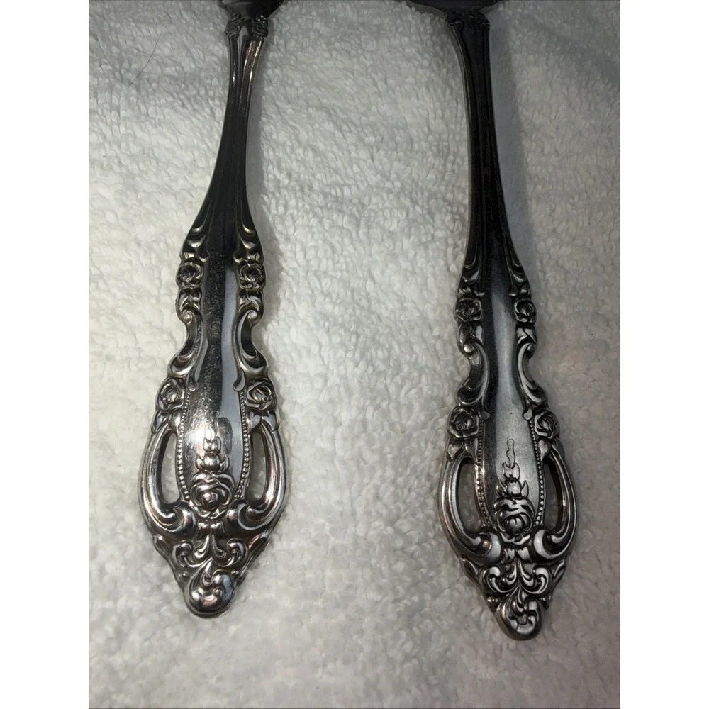 Oneida Community Brahms Lot of 4 Serving Pieces Sauce Ladle Fork Shell Stainless